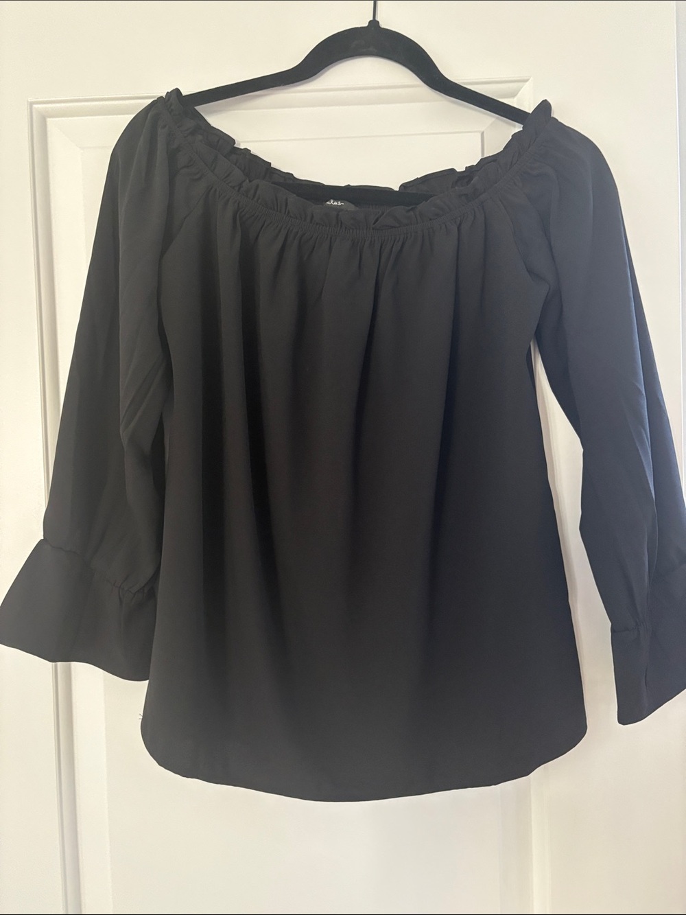 Lulu's Black Off-the-Shoulder Peasant Blouse